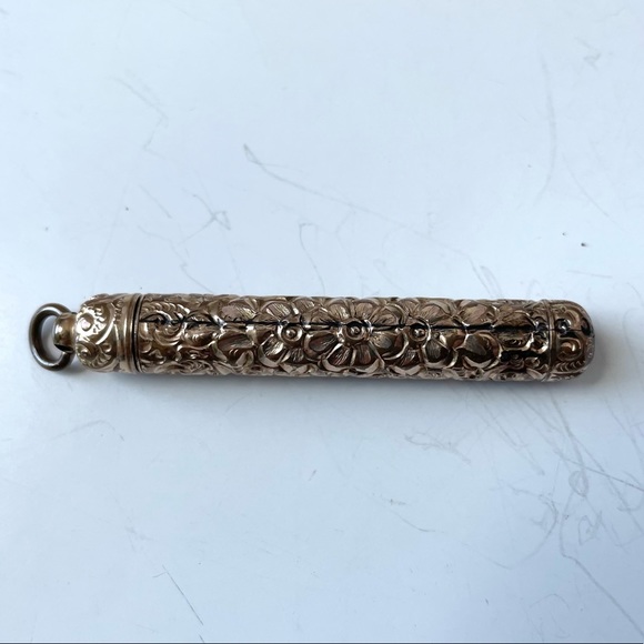 Rare Antique Victorian Gold Plated Repoussé Mechanical Pencil - Picture 14 of 14